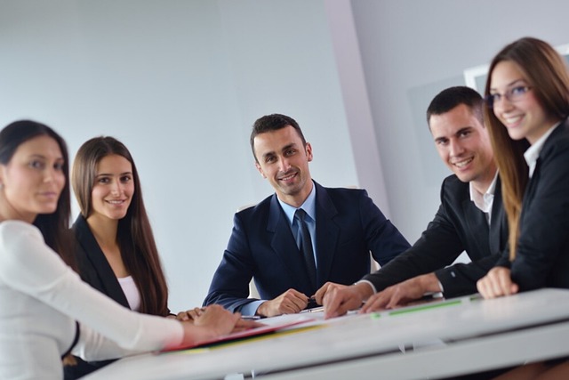 international executives receiving an online business language communication course during a virtual meeting